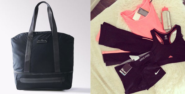  Stella McCartney for Adidas black sports bag 