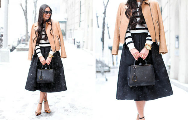 Black Midi Skirt Winter Outfit Idea