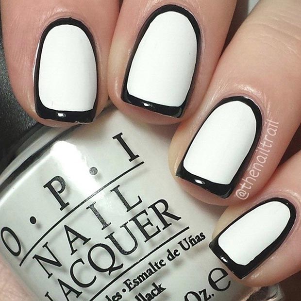 Black-and-White-Nail-Design-for-Short-Nails