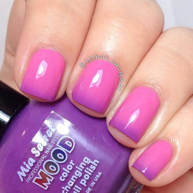 Pink and Purple Nail Design