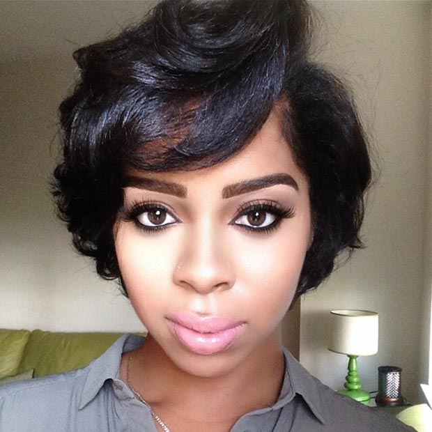 Short Curled Bob for Black Women