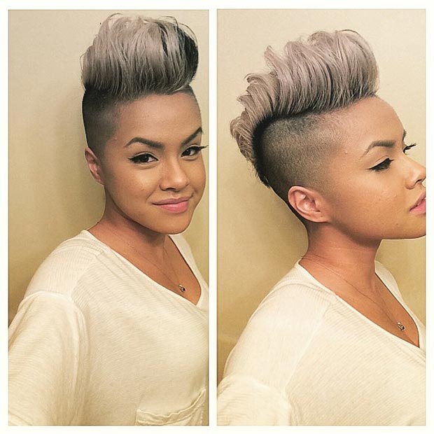 Grey Mohawk Hairstyle for Black Women
