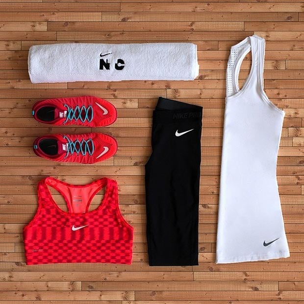 Black Red and White Workout Outfit