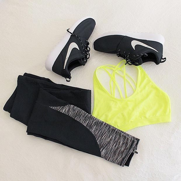 Black and Yellow Workout Outfit