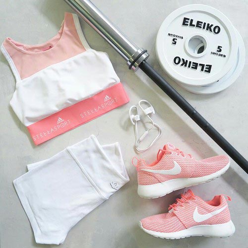Light Pink and White Workout Outfit