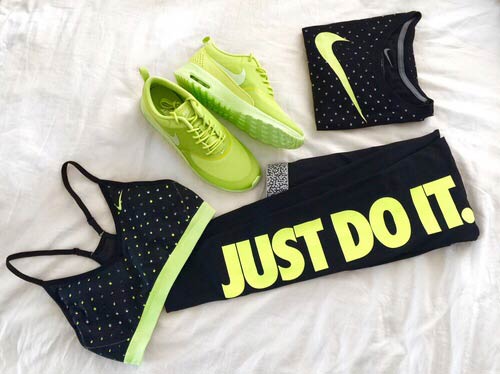 Black and Lime Green Workout Outfit