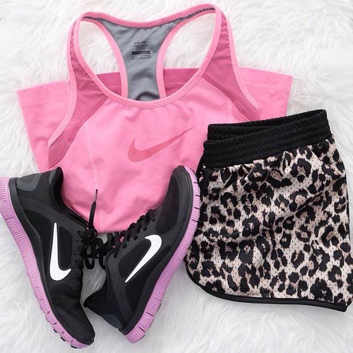 Pink and Leopard Workout Outfit