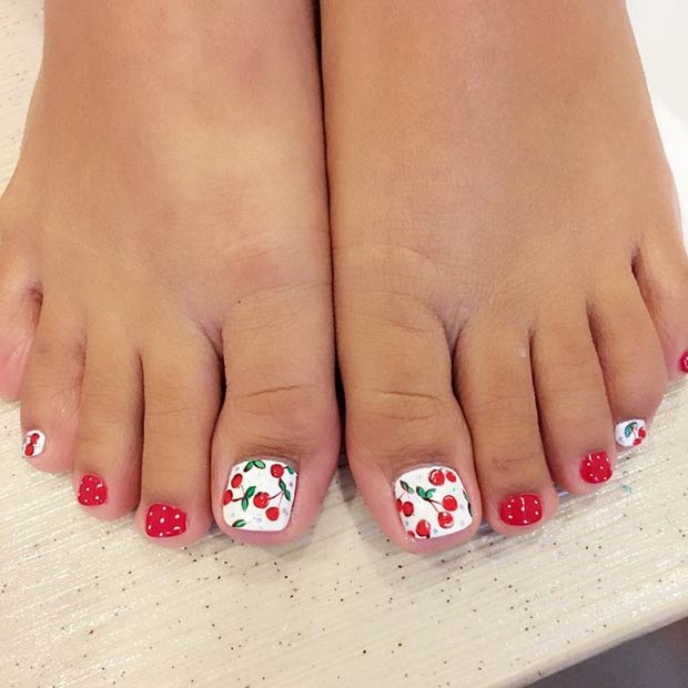 toe nail designs with flowers