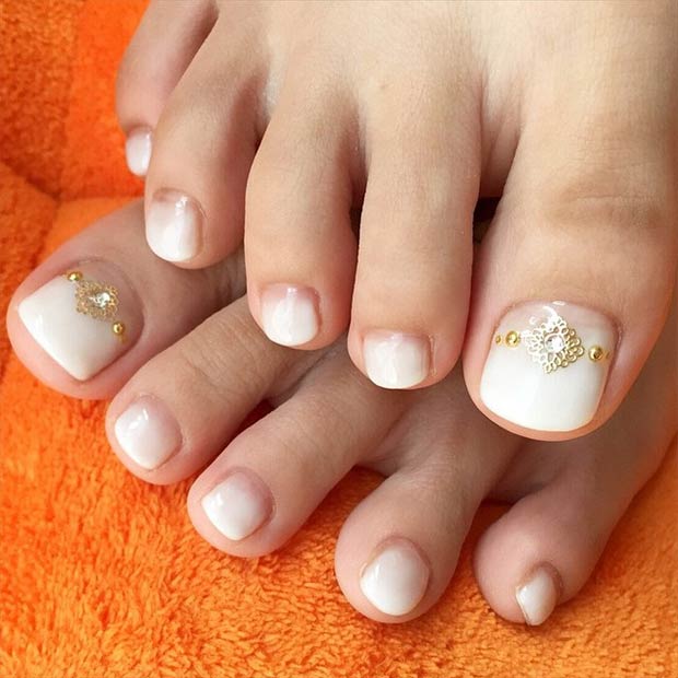 White and shop gold toe