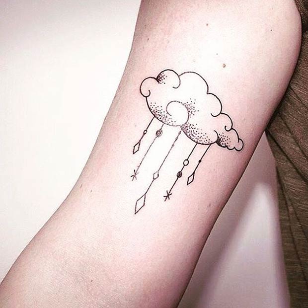 23 Cute Cloud Tattoo Designs and Ideas | StayGlam