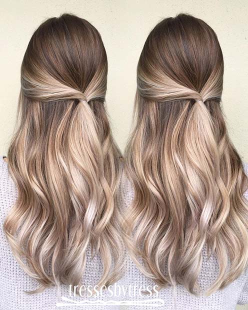 Brown to Blonde Balayage Hair Color Idea
