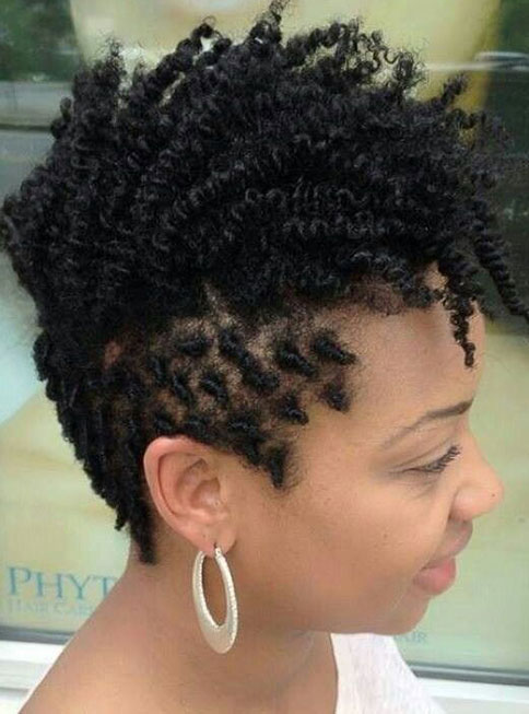 natural hair afro mohawk