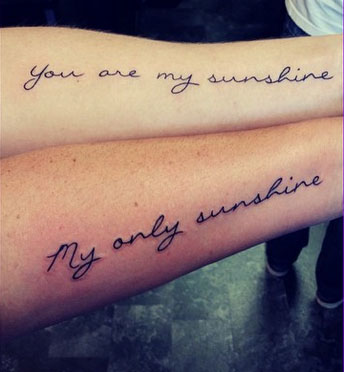 You are my sunshine Mother Daughter Tattoo 