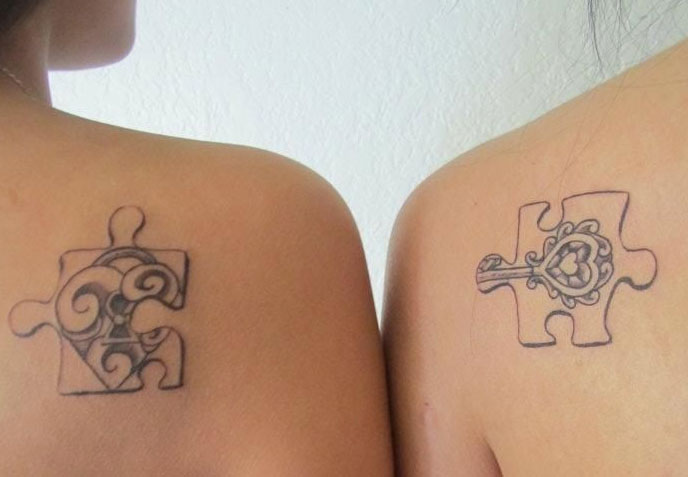 Lock and Key Puzzle Tattoos