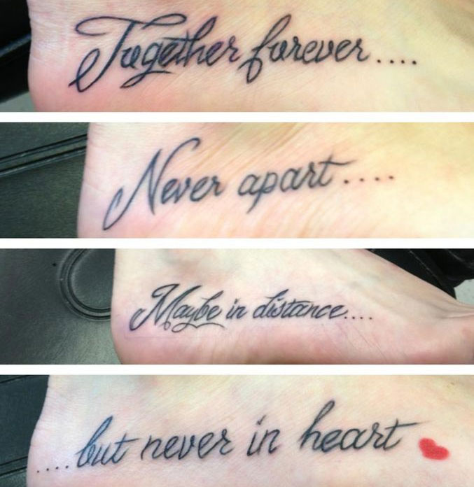 Together Forever, Never Apart Tattoos 