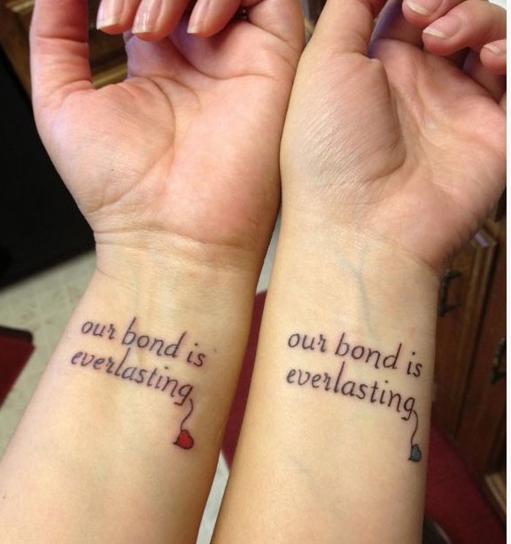 Our Bond is Everlasting Wrist Tattoos 