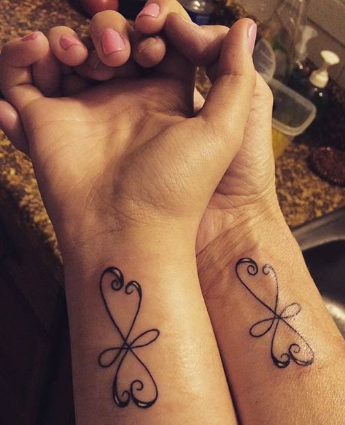 Infinity Butterfly Mother Daughter Tattoos