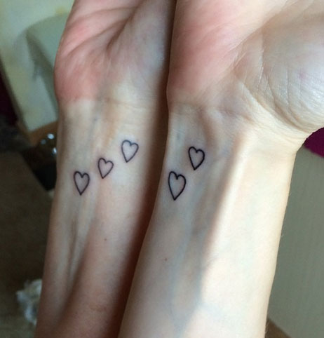 Small Mother Daughter Heart Tattoos 