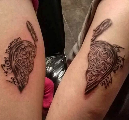 Broken Heart Mother Daughter Tattoos 