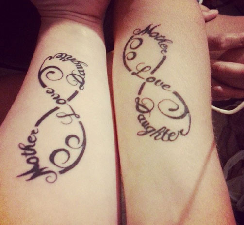 Mother Daughter Infinity Sign Tattoos 