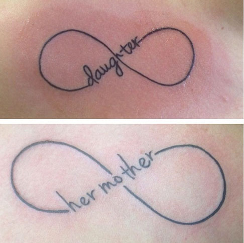 Mother Daughter Matching Infinity Tattoos