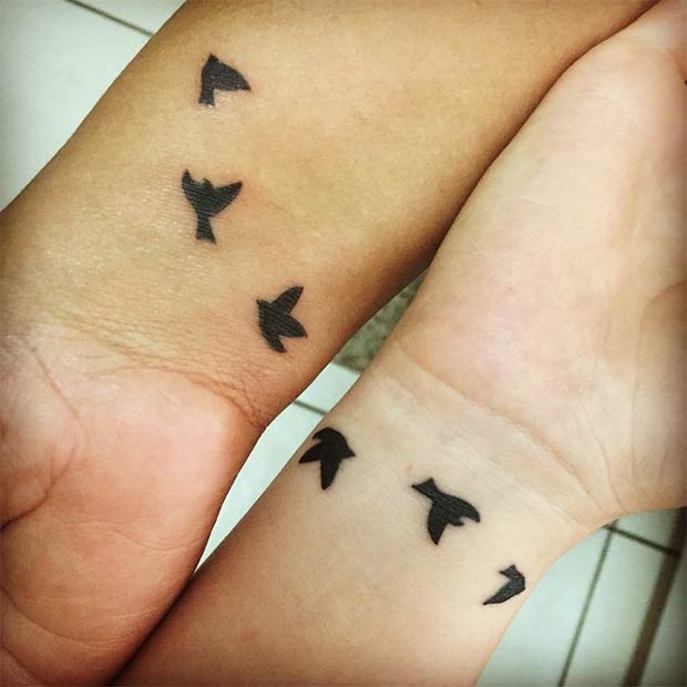Mother Daughter Matching Swallow Tattoos