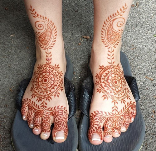 Paisley and Mandalas Foot Henna