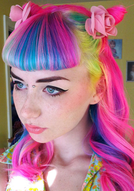 Colorful Pin Up Hairstyle