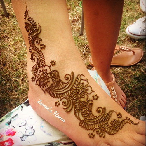 Floral Foot Henna Design