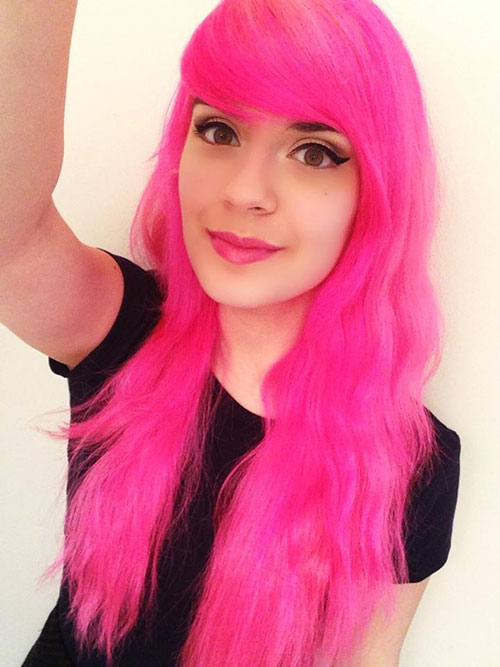 Long Hot Pink Hairstyle