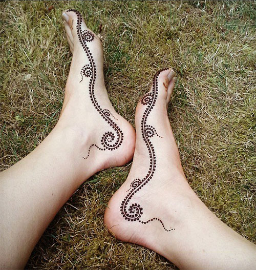 easy henna tattoo designs for feet