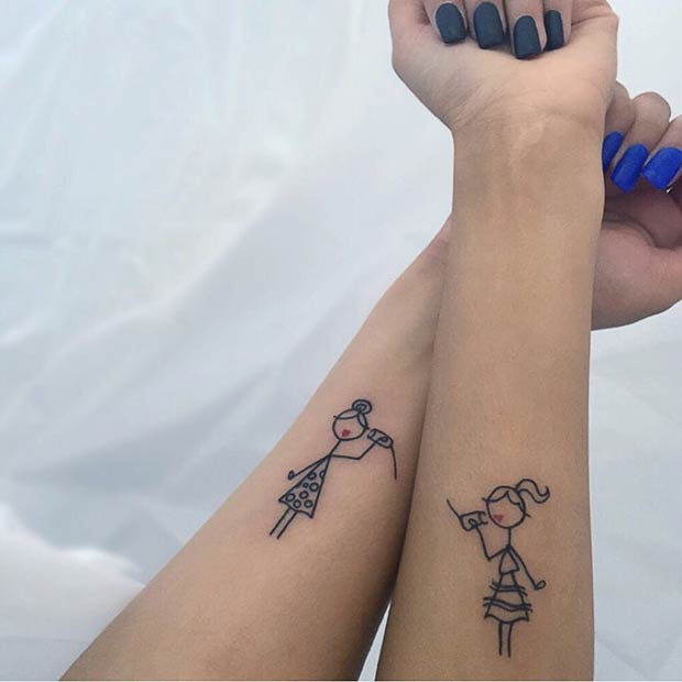 Sister Matching Arm Tattoos