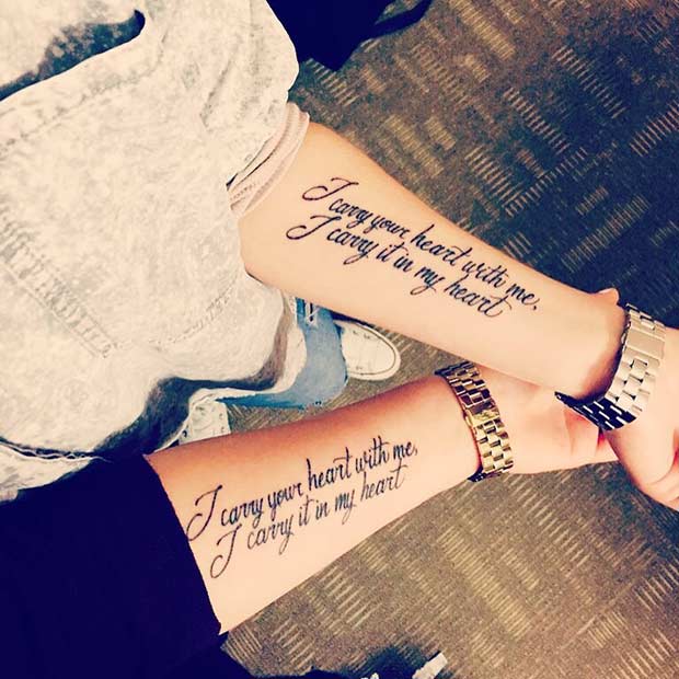 Sister Matching Quote Tattoos