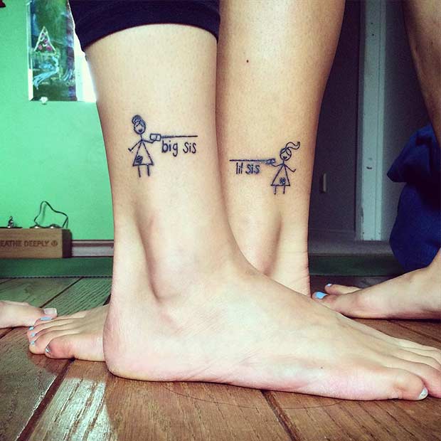 89 Heart-Warming Sister Tattoos with Meanings | StayGlam