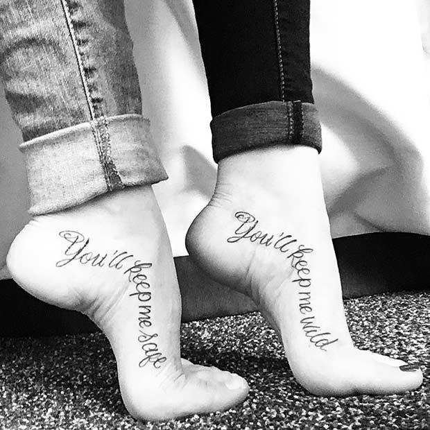 Matching Foot Tattoos for Sisters
