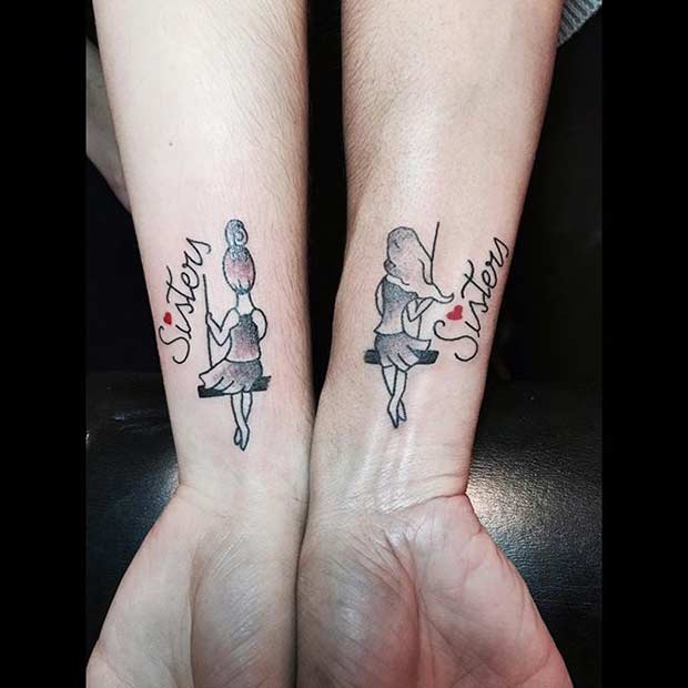 Matching Sister Wrist Tattoos