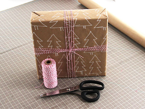 Christmas Trees Brown Paper Wrapping Idea