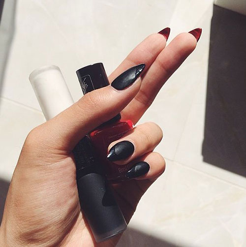 Louboutin Black and Red Nails