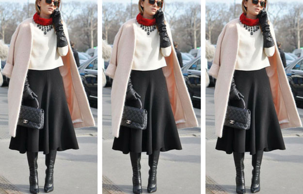 black winter skirt