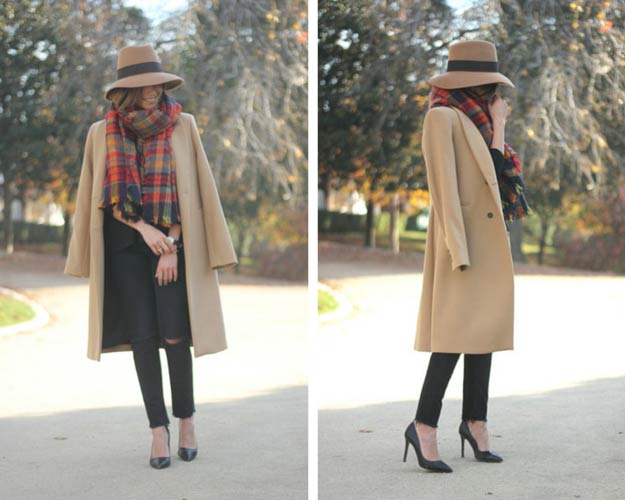 Camel Coat and Hat Winter Outfit