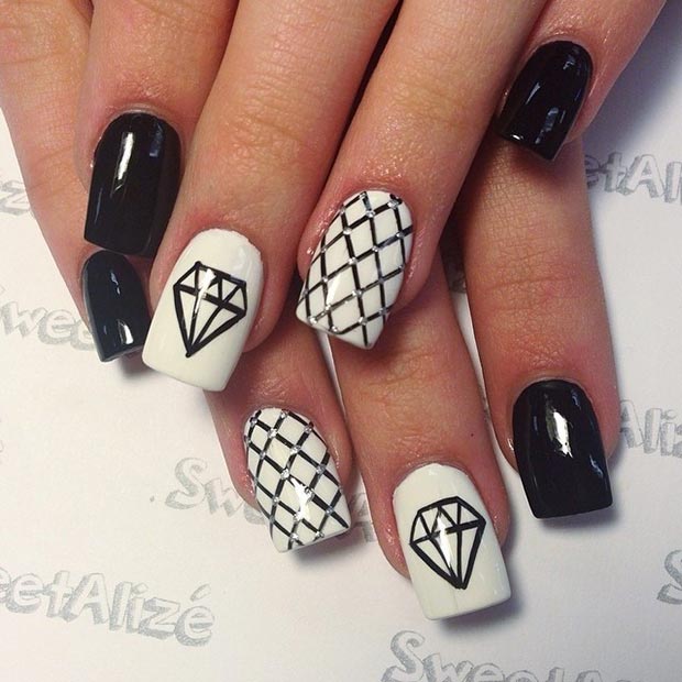 50 Best Black And White Nail Designs Stayglam