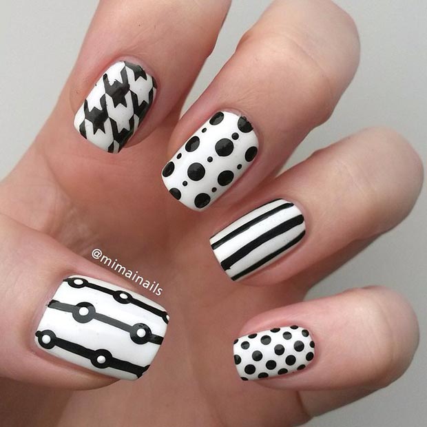 50 Best Black and White Nail Designs | StayGlam