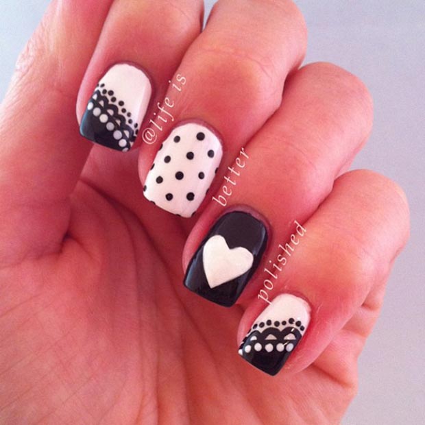 50 Best Black and White Nail Designs | StayGlam