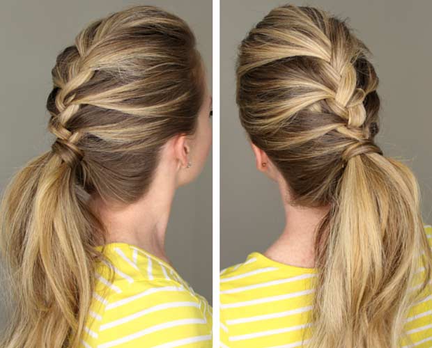 French Braid Into Ponytail