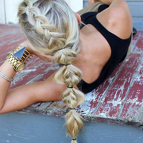 Messy and Loose French Braid Ponytail