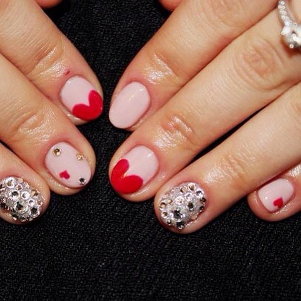 valentines nails short