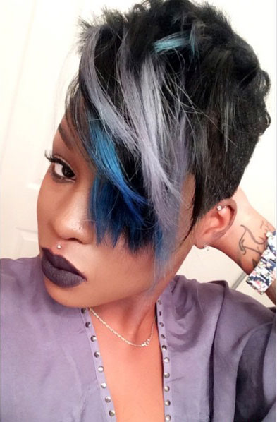 Short Hair with Colorful Highlights