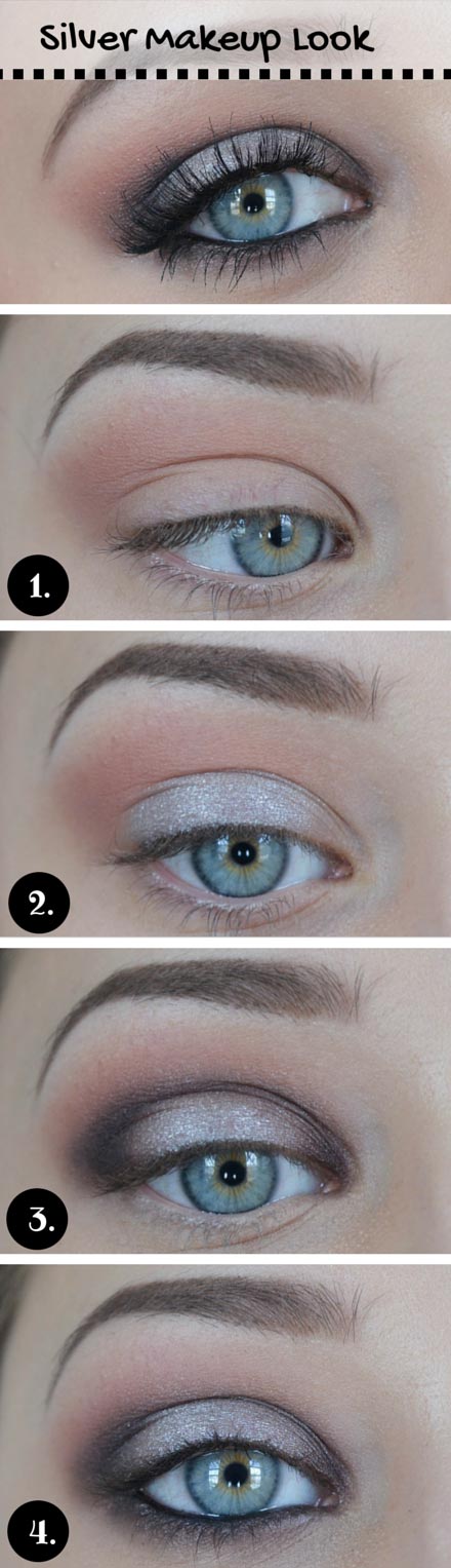 Silver Makeup Look for Blue Eyes