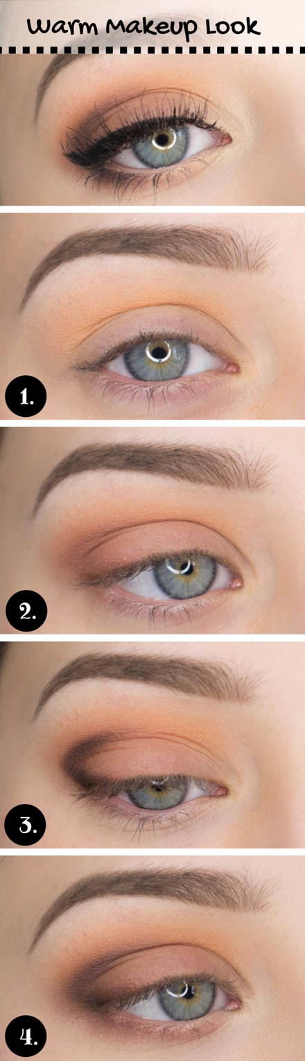 Warm Makeup Look for Blue Eyes