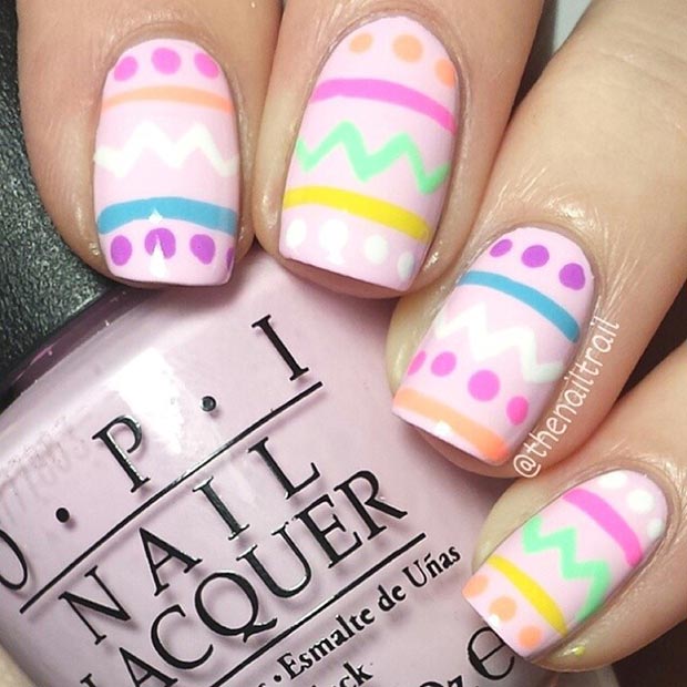 Easter Eggs on the Nails Design